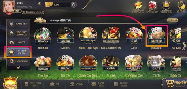 Game bài nổ hũ Baccarat Sảnh Chiến Thắng