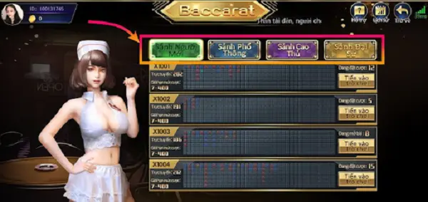 Biểu tượng trong game bài Baccarat Sảnh Chiến Thắng