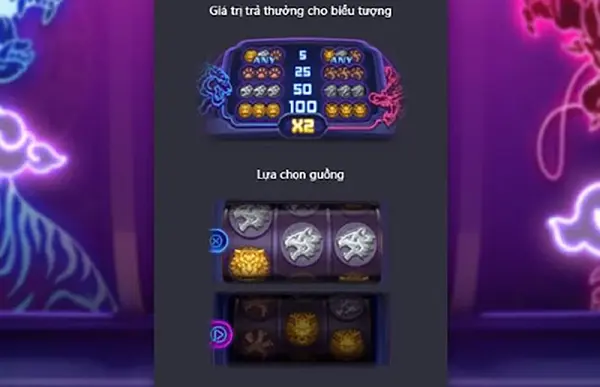 Biểu tượng trả thưởng của game bài Long Hổ Tranh
