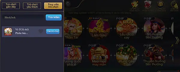 Tìm trò Xì Dách sảnh LC Game trong mục Slot của CFUN68