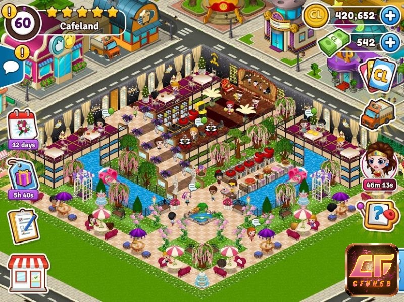 Game Cafeland được kế thừa các tính năng của nhà hàng vui vẻ