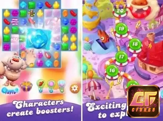Trải nghiệm các cấp độ khác nhau trong Candy Crush Friends Saga ngay thôi nào