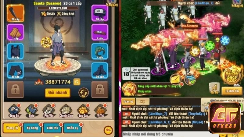 Trong game, người chơi sẽ được chiêu mộ từ nhiều ninja khác nhau