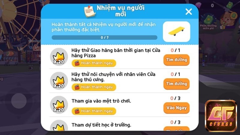 Nhiệm vụ của người chơi trong game rất đa dạng