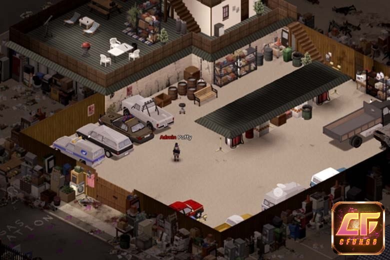 Project Zomboid được thiết kế theo phong cách retro, đồ họa 2D đơn giản nhưng vẫn đẹp mắt và phù hợp với game