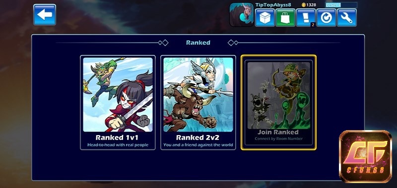 Chế độ chơi rank 1v1 và 2v2