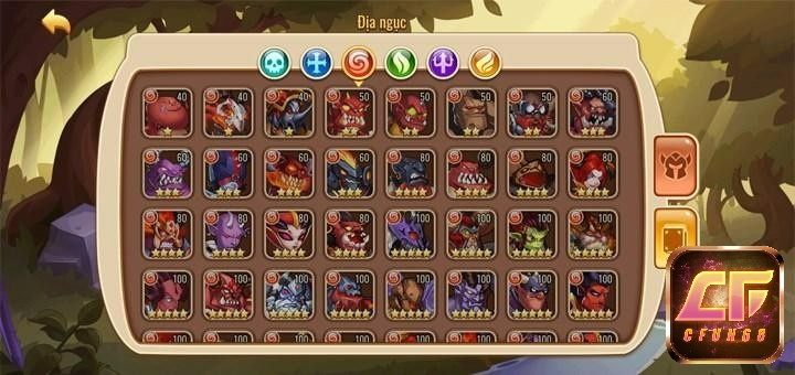 Game Idle Heroes có hơn 200 siêu anh hùng có các kỹ năng khác nhau