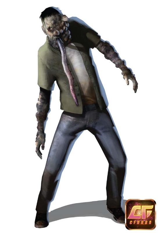 Zombie Smoker có vũ khí là một chiếc lưỡi rất dài