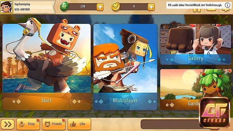 Các chế độ chơi trong game Mini World Block Art
