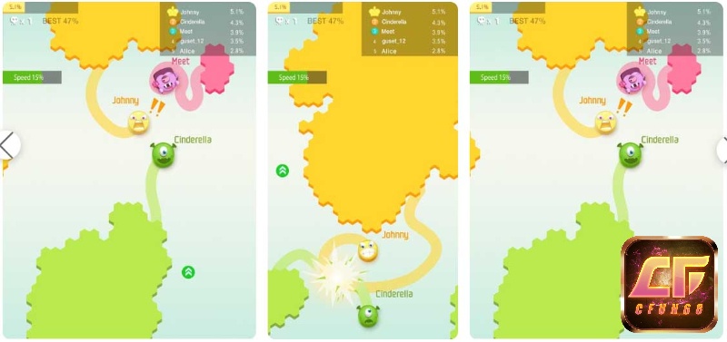 Game String.io có đồ họa tươi vui và bắt mắt