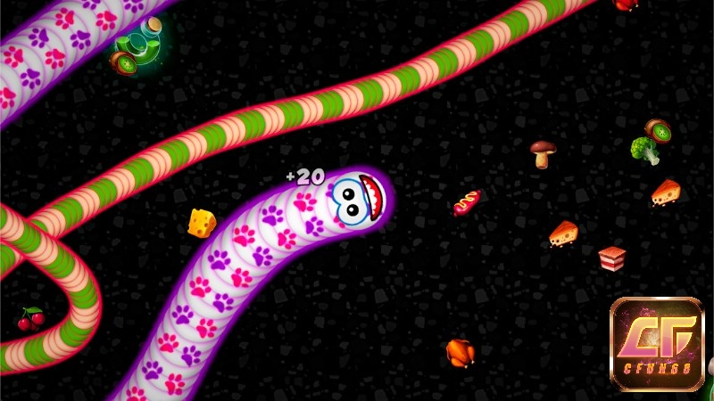 Ăn nhiều bánh kẹo trong game để lớn và dài hơn