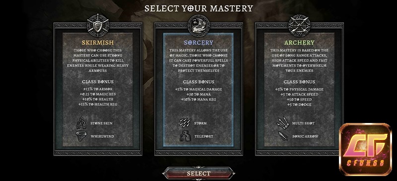 Game AnimA ARPG có 3 class quen thuộc là xạ thủ, pháp sư và chiến binh