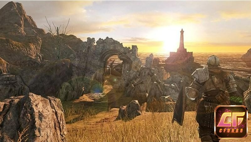 Đồ họa trong game Dark Souls mang gam màu tối bí ẩn