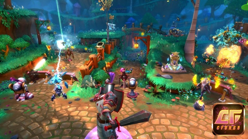 Đồ họa game Dungeon Defenders 2 mang phong cách hoạt hình khá bắt mắt