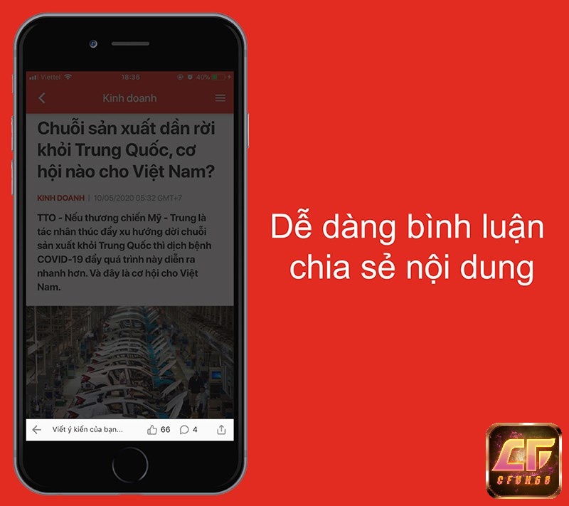 Dễ dàng để lại bình luận của bạn và chia sẻ cùng bạn bè.