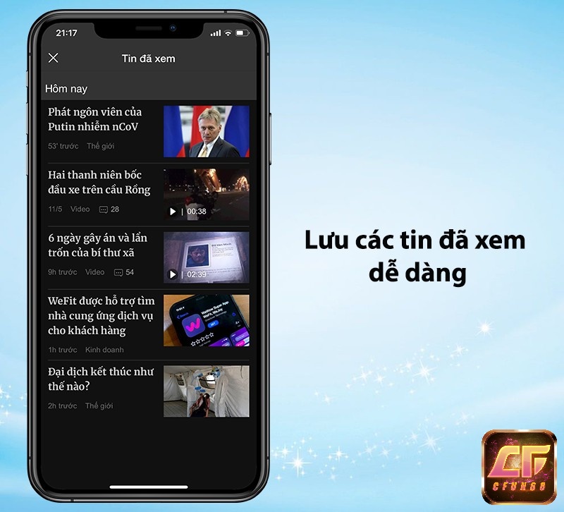Lưu lại các tin bạn đã xem từ ứng dụng Vnexpress