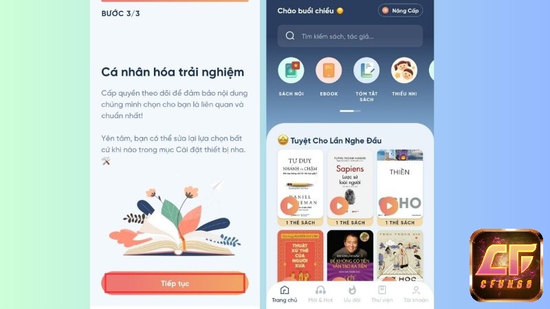 Giao diện app sau khi đăng nhập