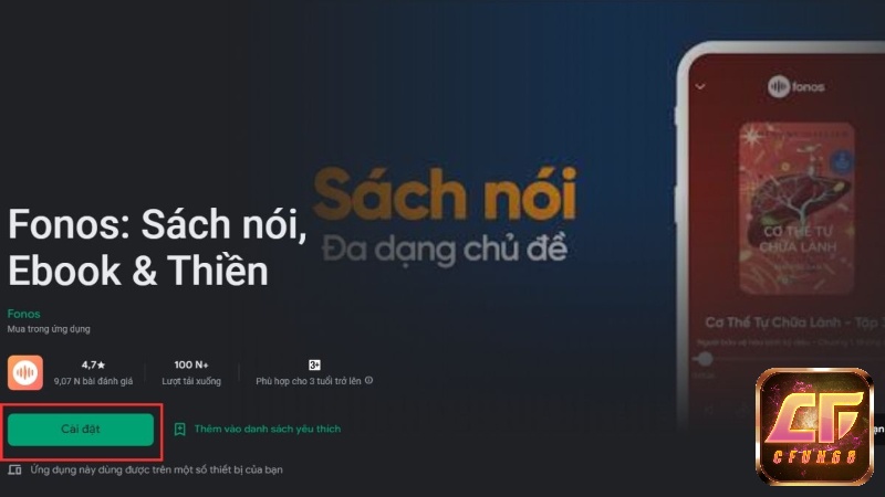 Nhấn cài đặt