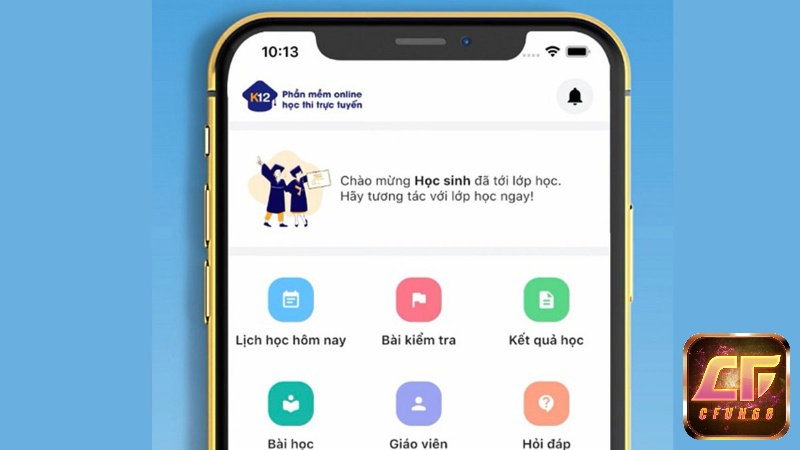 Ứng dụng K12Online có đa dạng tính năng