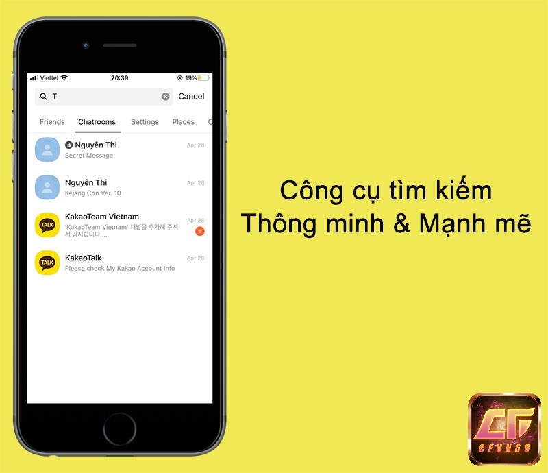 Kakao Talk có công cụ tìm kiếm thông minh