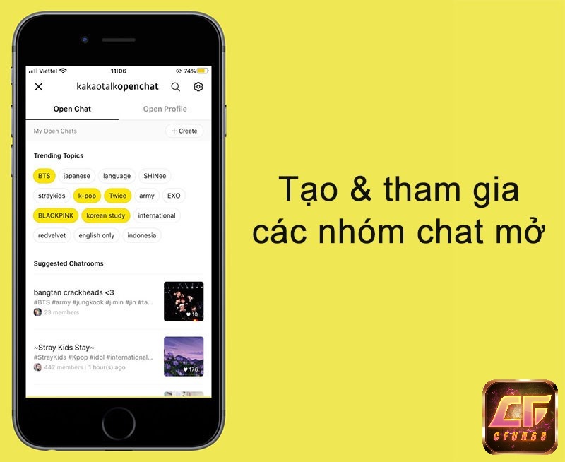 Tạo và tham gia những nhóm chat trên Kakao Talk