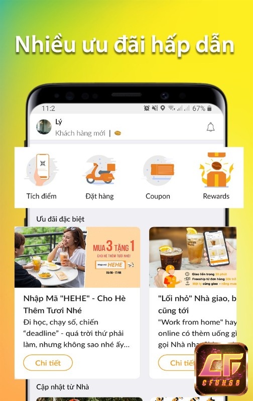 The Coffee House cung cấp nhiều khuyến mãi hấp dẫn