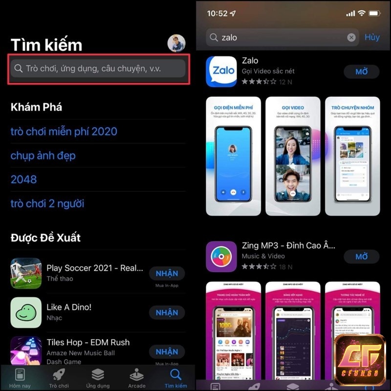 Cách tải trên iphone
