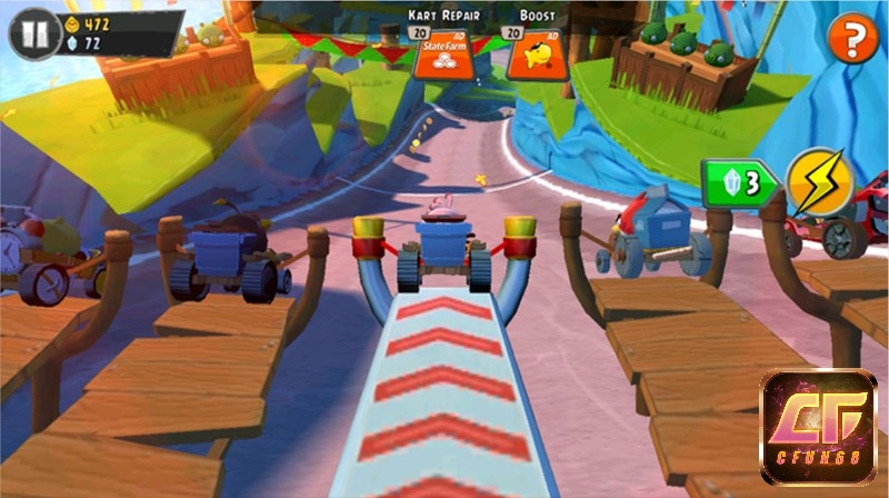 Bắt đầu trận đấu cùng nhiều đối thủ khác trong game Angry Birds Go