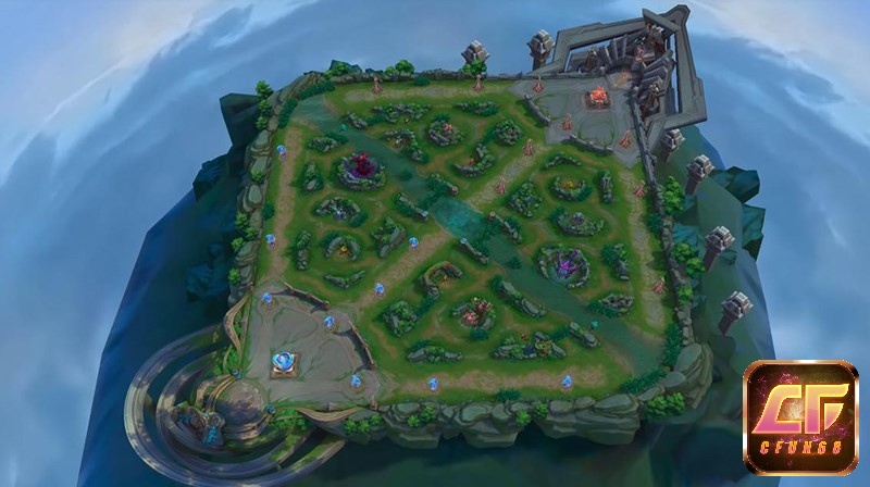 Bản đồ game sẽ được chia thành 3 đường chính là Top, Mid và Bot