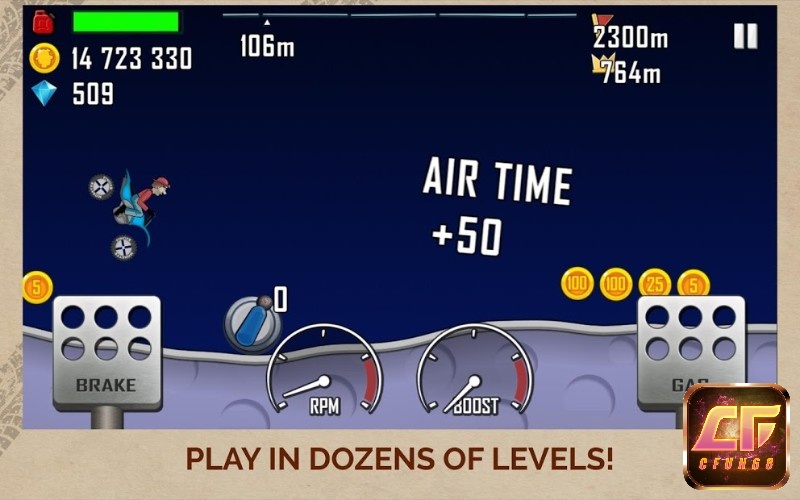 Đồ họa game Hill Climb Racing được thiết kế phong cách 2D tuyệt đẹp