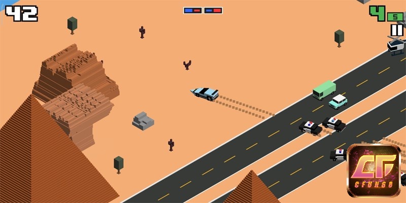 Game có lối chơi đơn giản chỉ với 2 nút điều khiển xe qua trái hay phải