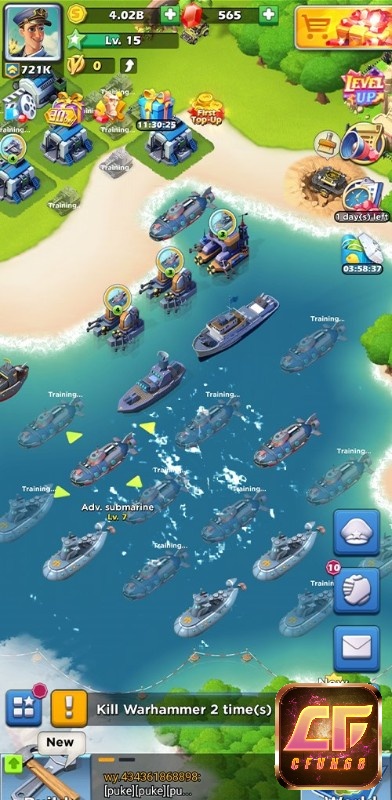 Hình ảnh thủy quân trong game rất hùng hậu