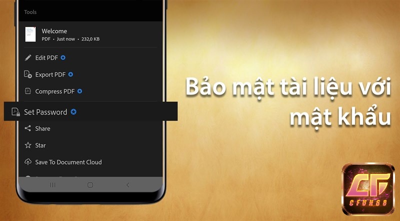 App Adobe Reader giúp bảo vệ file PDF của bạn bằng mật khẩu