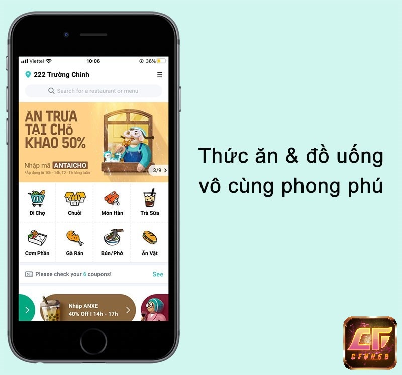 Hàng ngàn món ăn và đồ uống hấp dẫn có sẵn trên ứng dụng Baemin