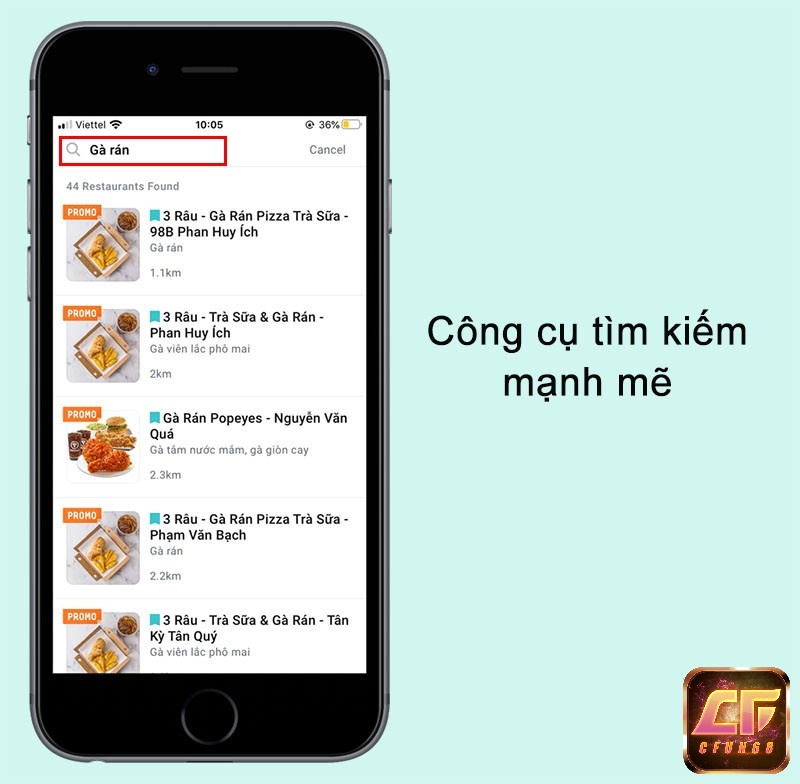 Dễ dàng tìm kiếm nhà hàng, món ăn bạn yêu thích