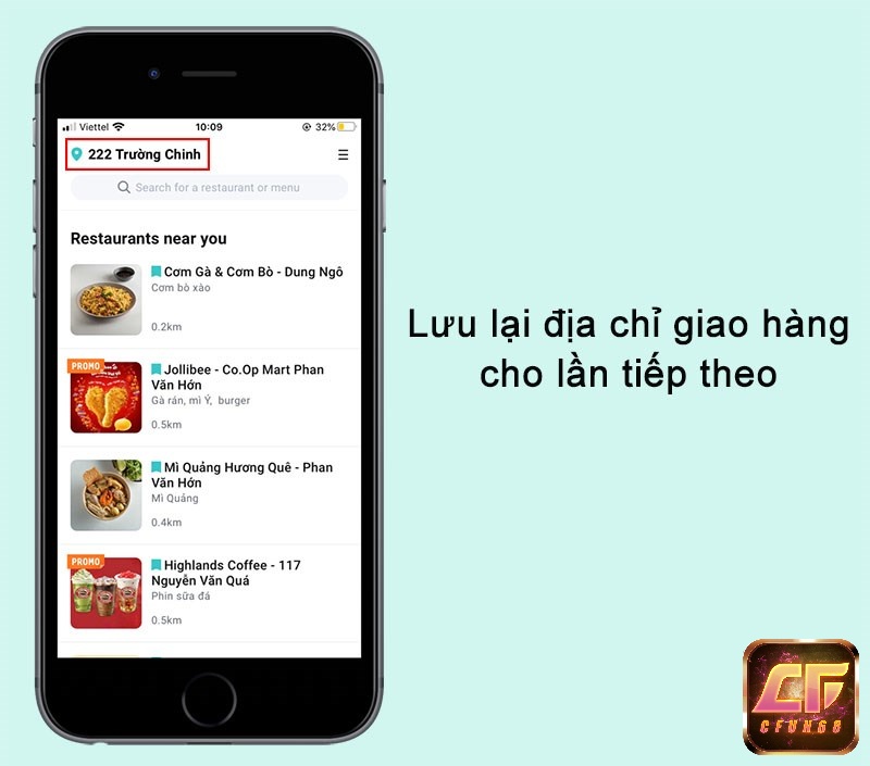 Lưu lại địa chỉ giao hàng của bạn cho lần đặt món tiếp theo