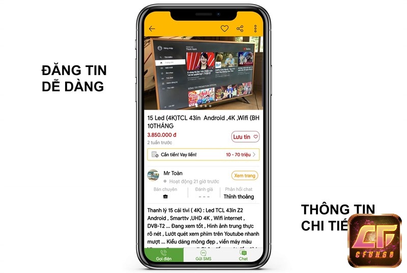 Đăng tin rao bán sản phẩm đơn giản và nhanh chóng.