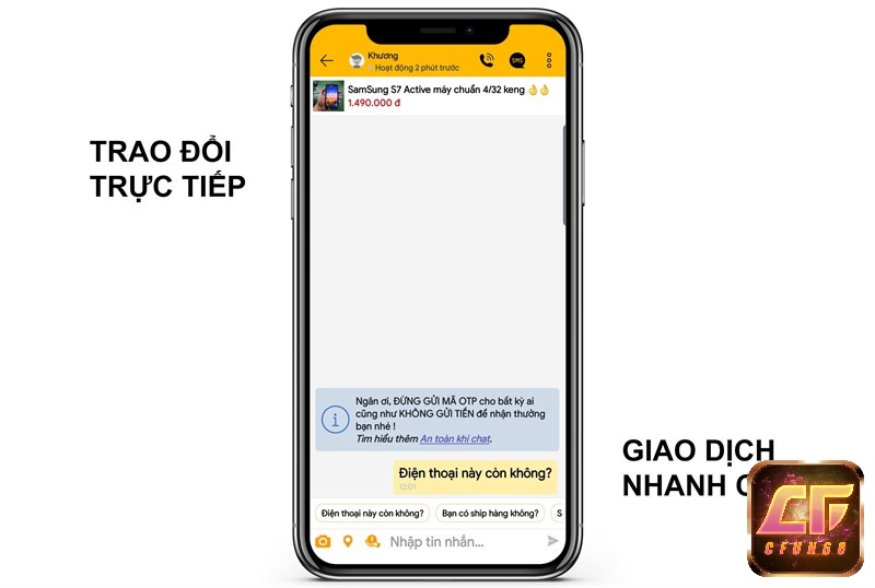 Người bán và người mua sẽ trao đổi trước trên APP Chợ Tốt và liên lạc trực tiếp với nhau