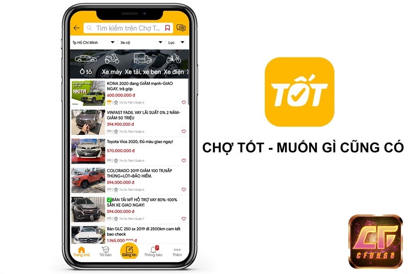 App Chợ Tốt tìm kiếm và mua bán đồ cũ online giá tốt.