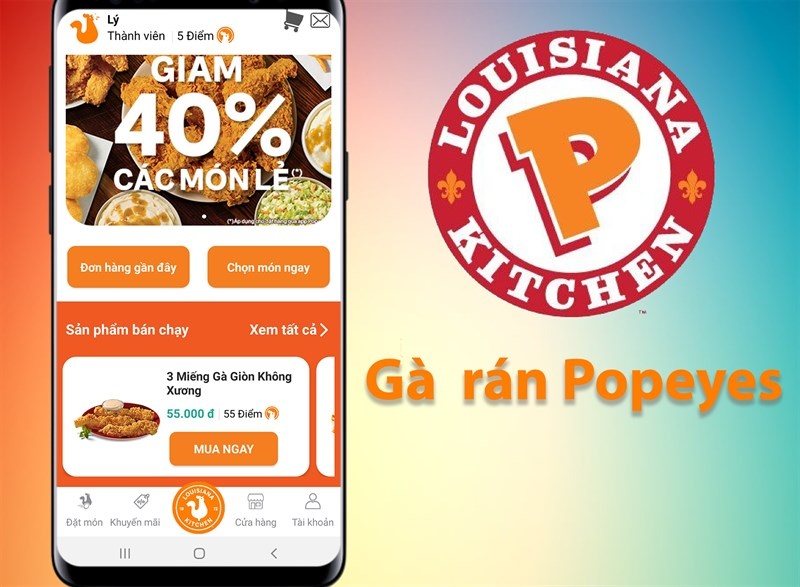 App Gà rán Popeyes - Đặt gà rán Popeyes ngay tại nhà