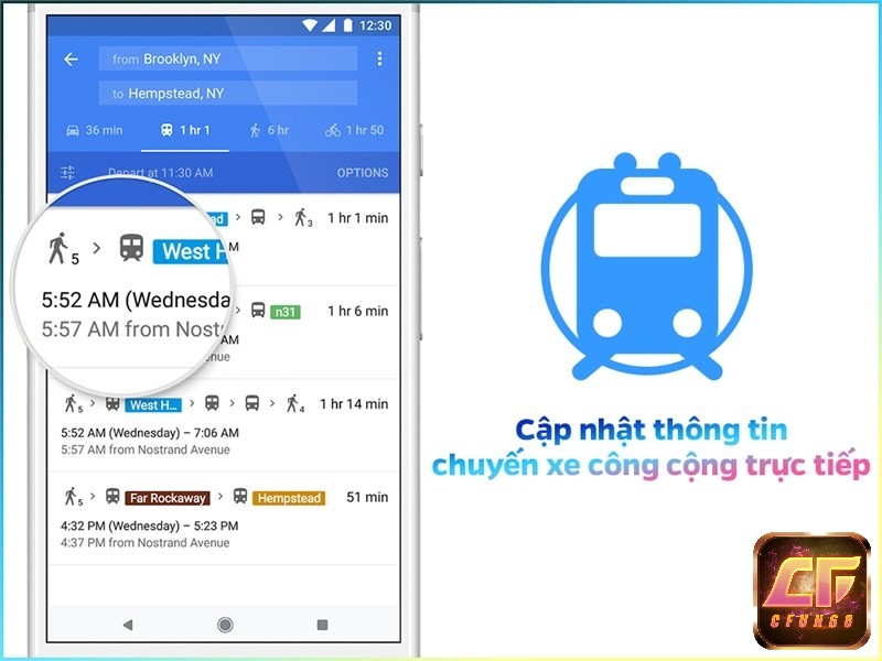 Cập nhật thông tin của chuyến xe bus hay tàu trực tuyến.