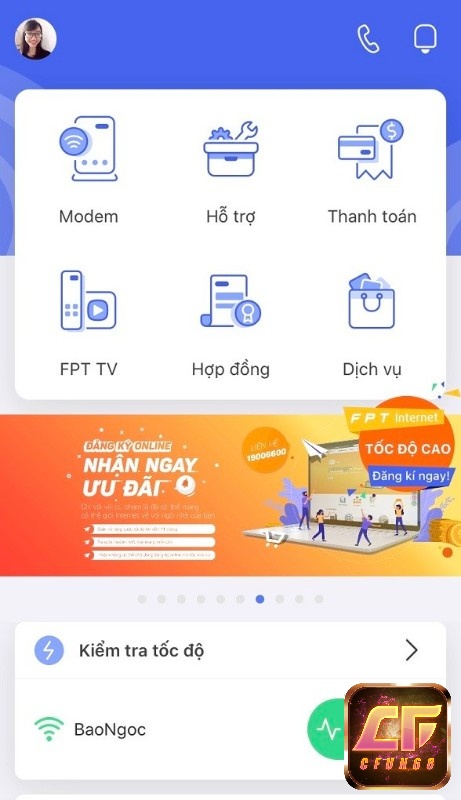 App HiFPT là ứng dụng giúp khách hàng có thể quản lý các dịch vụ của mạng FPT Online
