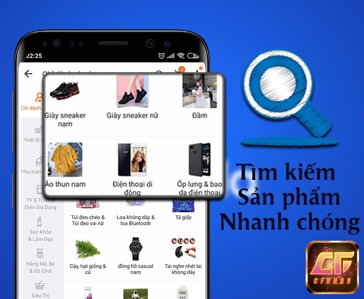 Chức năng tìm kiếm sản phẩm trên ứng dụng Lazada rõ ràng và chính xác