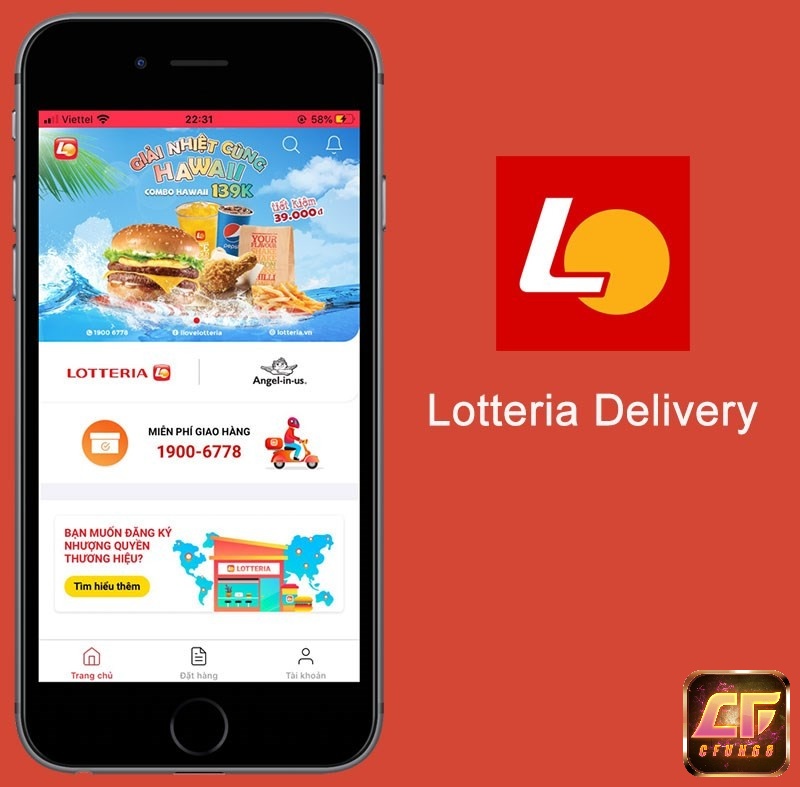App Lotteria Delivery - Ứng dụng đặt gà Rán Lotteria tại nhà