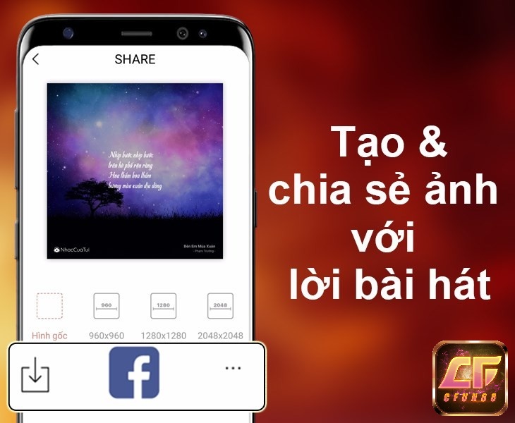Người dùng có thể tạo hình status theo lời bài hát