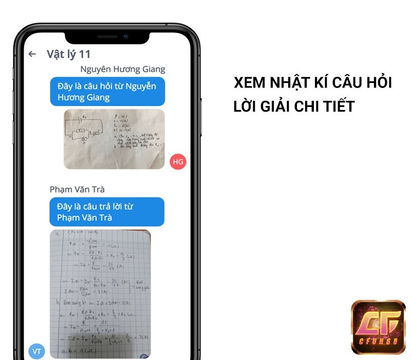 Học sinh được xem nhật ký chi tiết câu hỏi