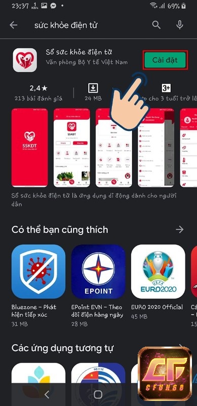 Nhấn cài đặt