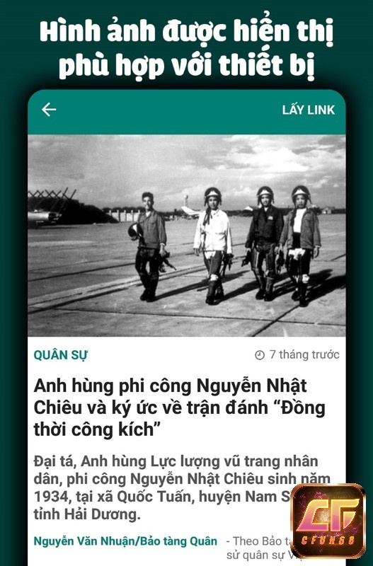 Tin tức, hình ảnh sẽ hiển thị phù hợp với điện thoại 