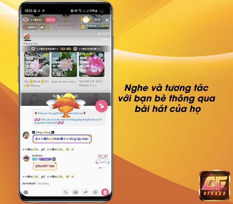 Nghe và tương tác với bạn bè trên StarMaker