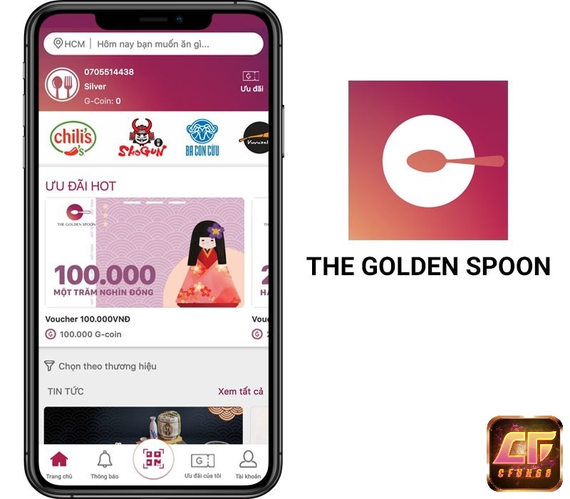 App The Golden Spoon đặt bàn ăn online tiện lợi và nhanh chóng